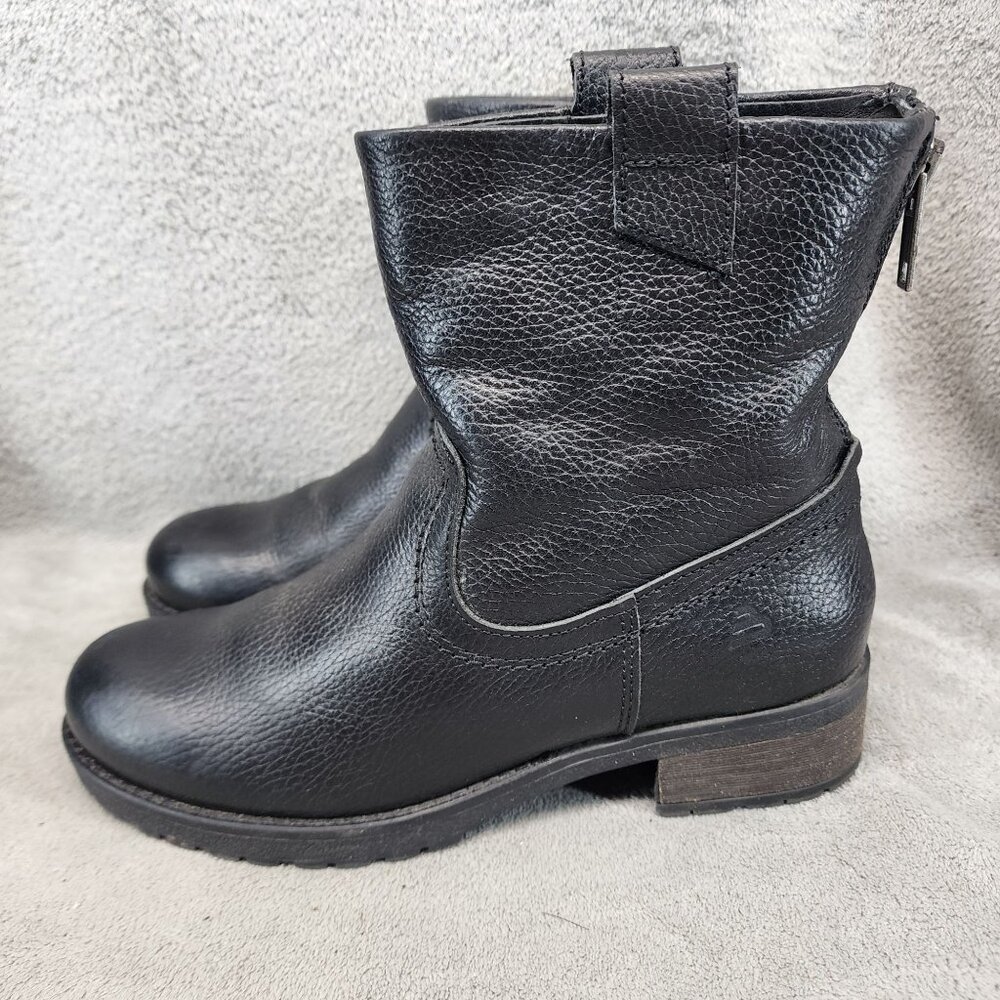 Bull Boxer Shoes Womens Size 10 Molly Black Leather Zip Back Boots
